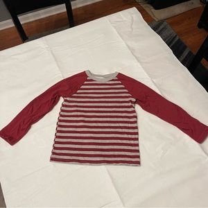 Garanimals Boys size 5T maroon and gray long sleeve stripe casual shirt